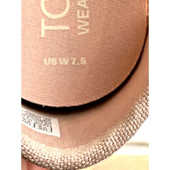 Toms Alpargata Ballet Pink Basket Weave Lace Shoe 7.5 - Picture 9 of 10